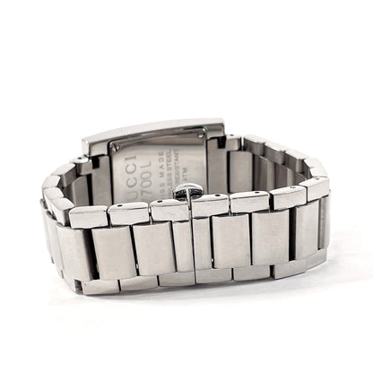 Gucci Watches Quartz 7700L Stainless Steel Silver Black Dial