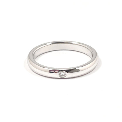 Tiffany&Co. Ring Pt950Platinum, Diamond Silver El Saperetti Stacking Band Ring
