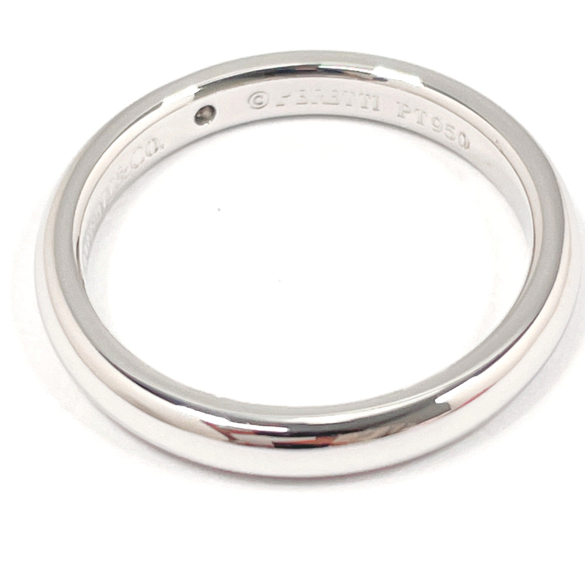 Tiffany&Co. Ring Pt950Platinum, Diamond Silver El Saperetti Stacking Band Ring