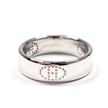 Hermes Ring K18 White Gold Silver Eclipse Luban