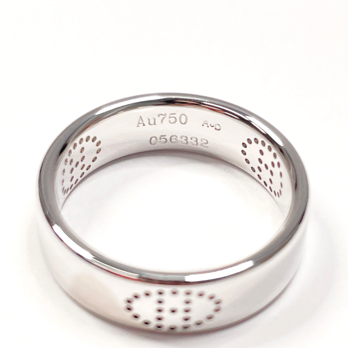 Hermes Ring K18 White Gold Silver Eclipse Luban
