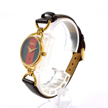 Gucci Watches Quartz 6700L Gold Plated Gold Sherry Line Green, Red Dial