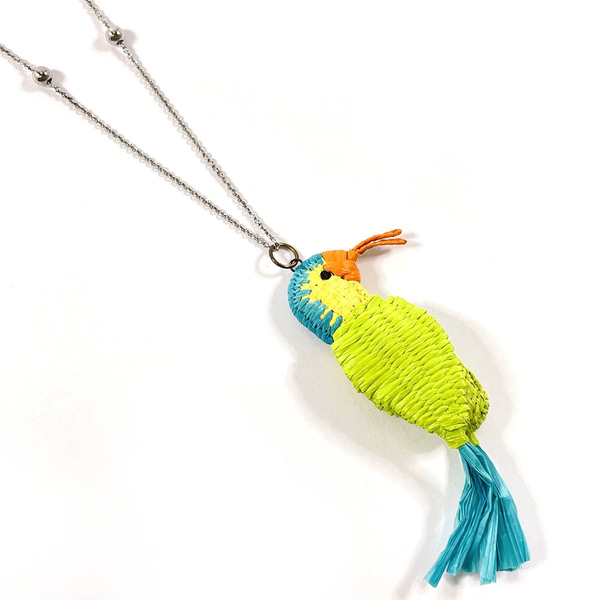 Prada Necklace Silver925, Raffia Silver Bird Motif Women