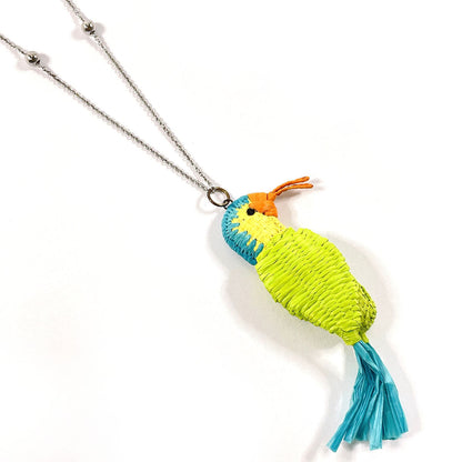 Prada Necklace Silver925, Raffia Silver Bird Motif Women
