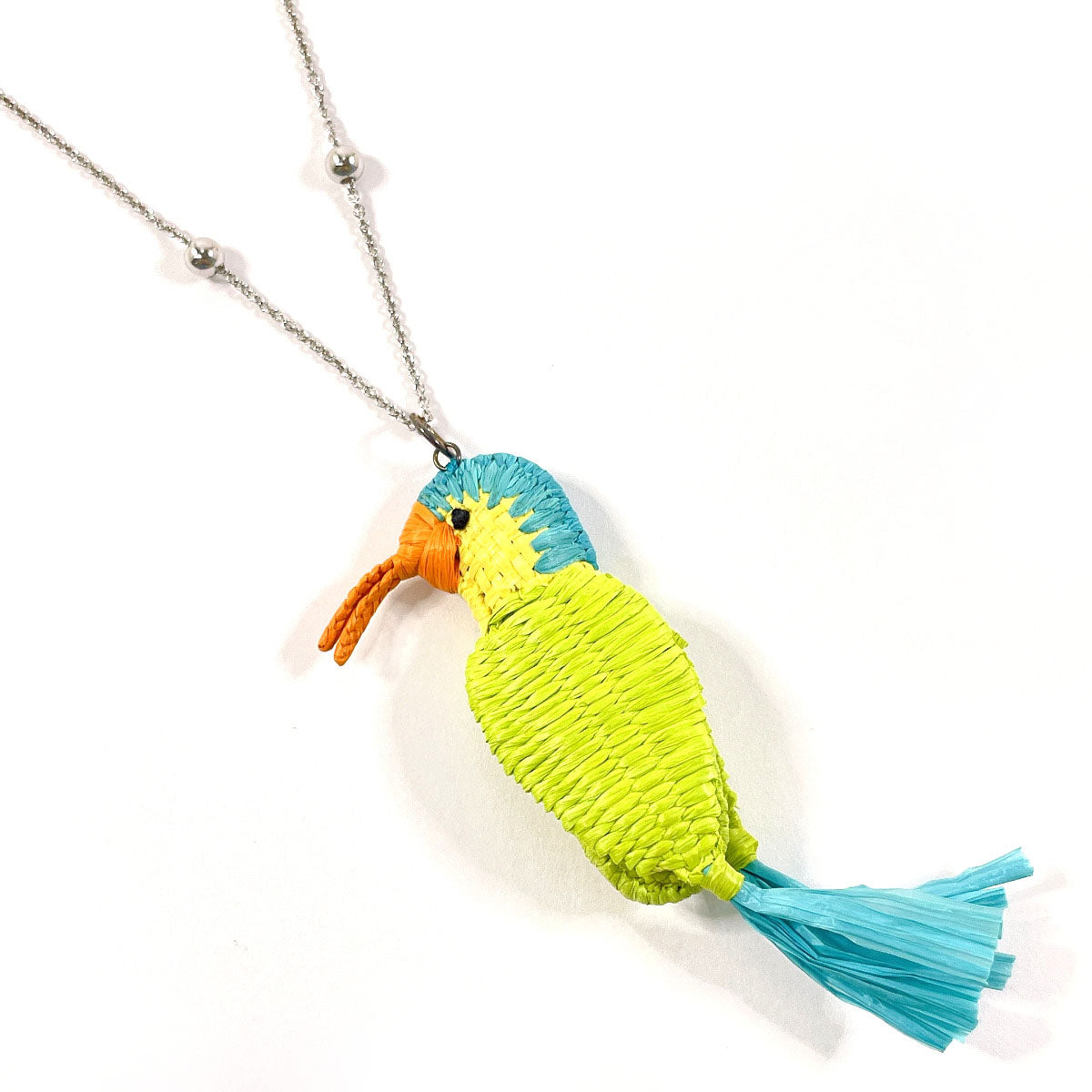 Prada Necklace Silver925, Raffia Silver Bird Motif Women