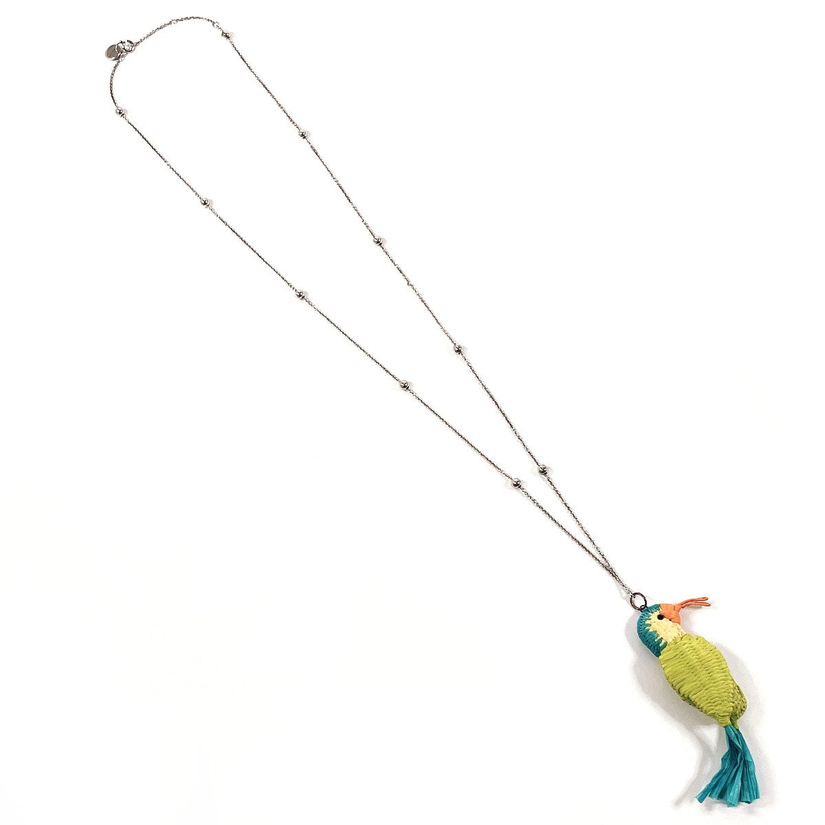 Prada Necklace Silver925, Raffia Silver Bird Motif Women