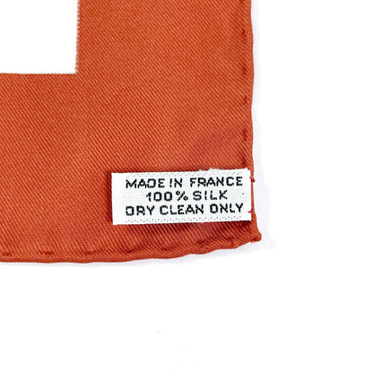 Hermes Scarf 100% Silk Brown Brides De Gara Carre 45 Women