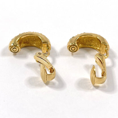 Christian Dior Earring Gold Plated, Rhinestone Gold