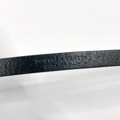 Bottegaveneta Bracelet Leather, Silver925 Black Double Loop Intrecciato