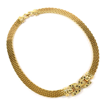 Christian Dior Necklace Metal, Rhinestone Gold Choker