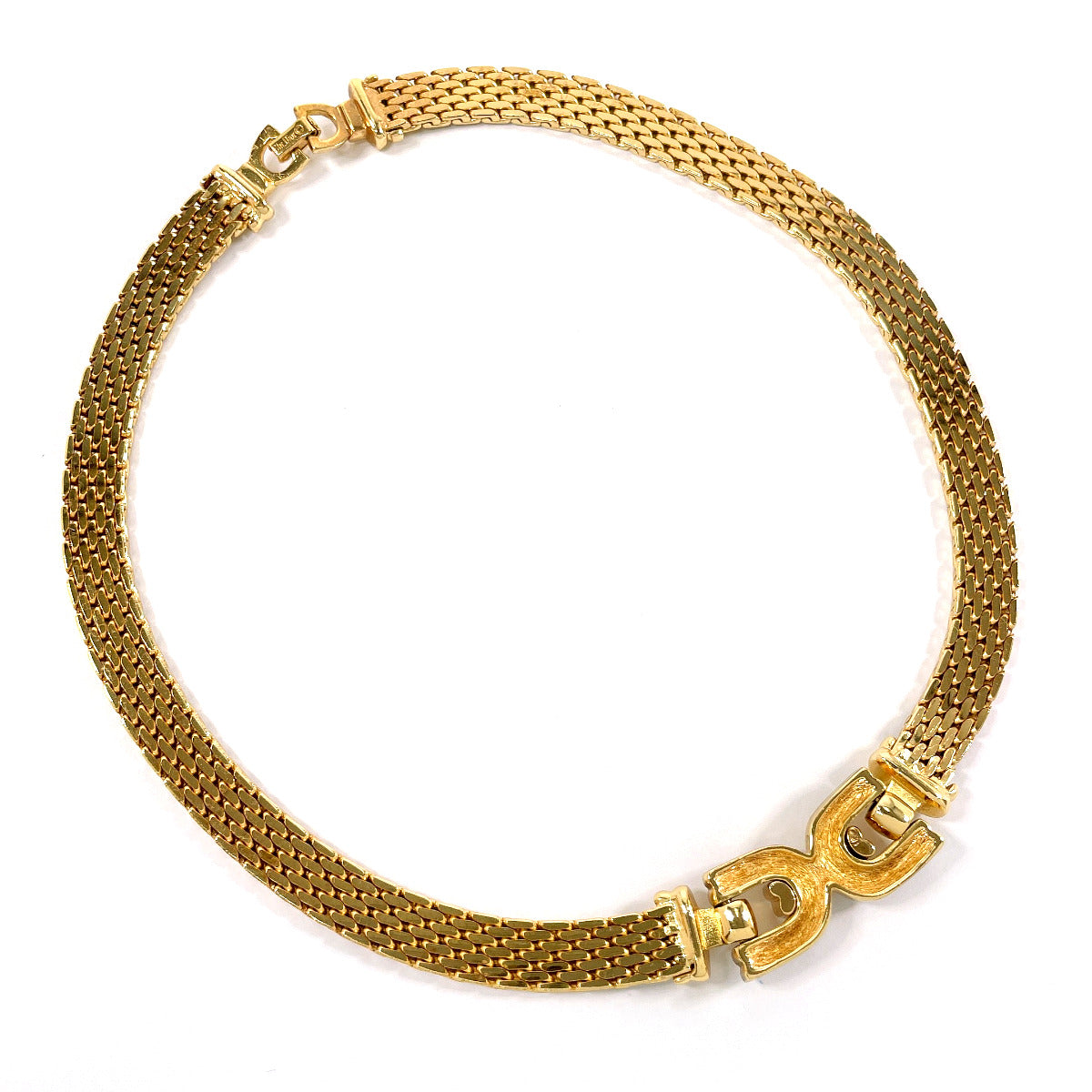 Christian Dior Necklace Metal, Rhinestone Gold Choker