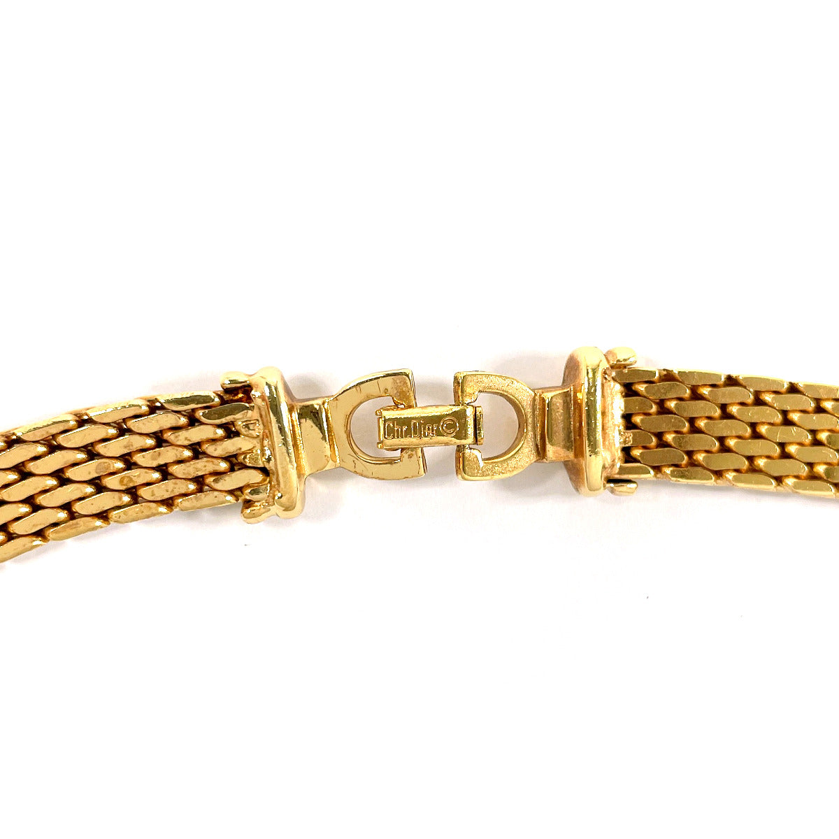 Christian Dior Necklace Metal, Rhinestone Gold Choker