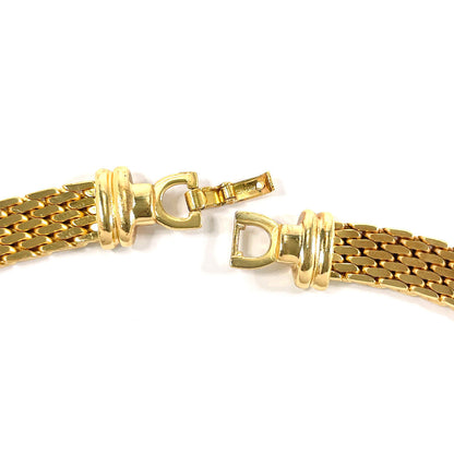 Christian Dior Necklace Metal, Rhinestone Gold Choker