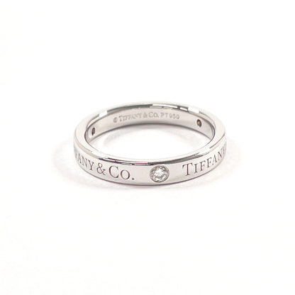 Tiffany&Co. Ring 60001883 Pt950Platinum, Diamond Silver Flat Band Ring