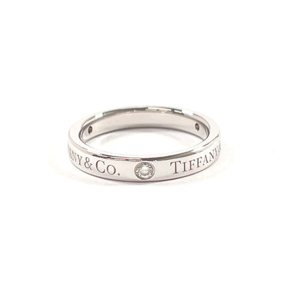 Tiffany&Co. Ring 60001883 Pt950Platinum, Diamond Silver Flat Band Ring