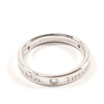 Tiffany&Co. Ring 60001883 Pt950Platinum, Diamond Silver Flat Band Ring