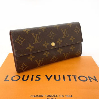 Louis Vuitton Long Wallet Purse M61734 Monogram Canvas Brown Portefeuille Sarah Unisex