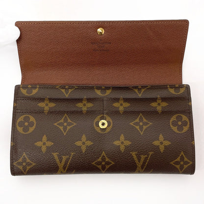 Louis Vuitton Long Wallet Purse M61734 Monogram Canvas Brown Portefeuille Sarah Unisex