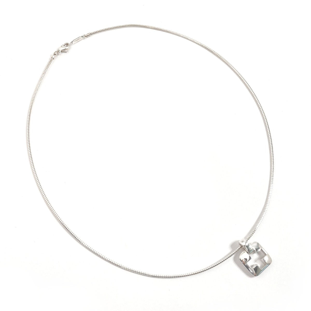 Tiffany&Co. Necklace Silver925 Silver Open Cross Square Piast Cross