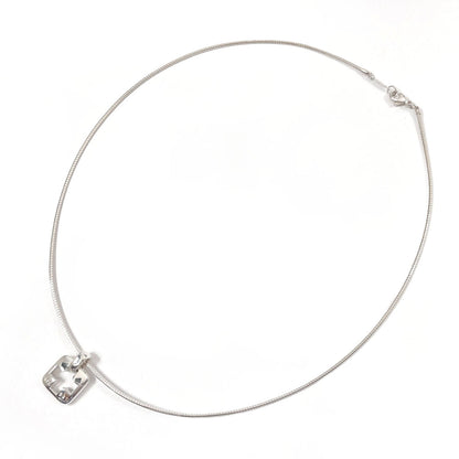 Tiffany&Co. Necklace Silver925 Silver Open Cross Square Piast Cross