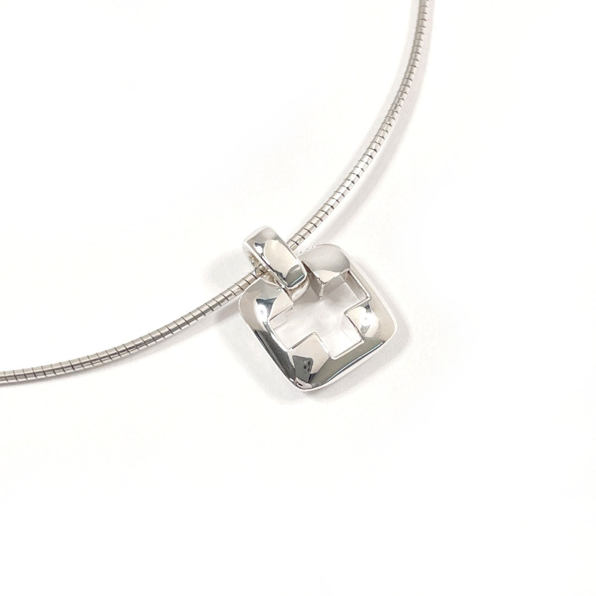 Tiffany&Co. Necklace Silver925 Silver Open Cross Square Piast Cross