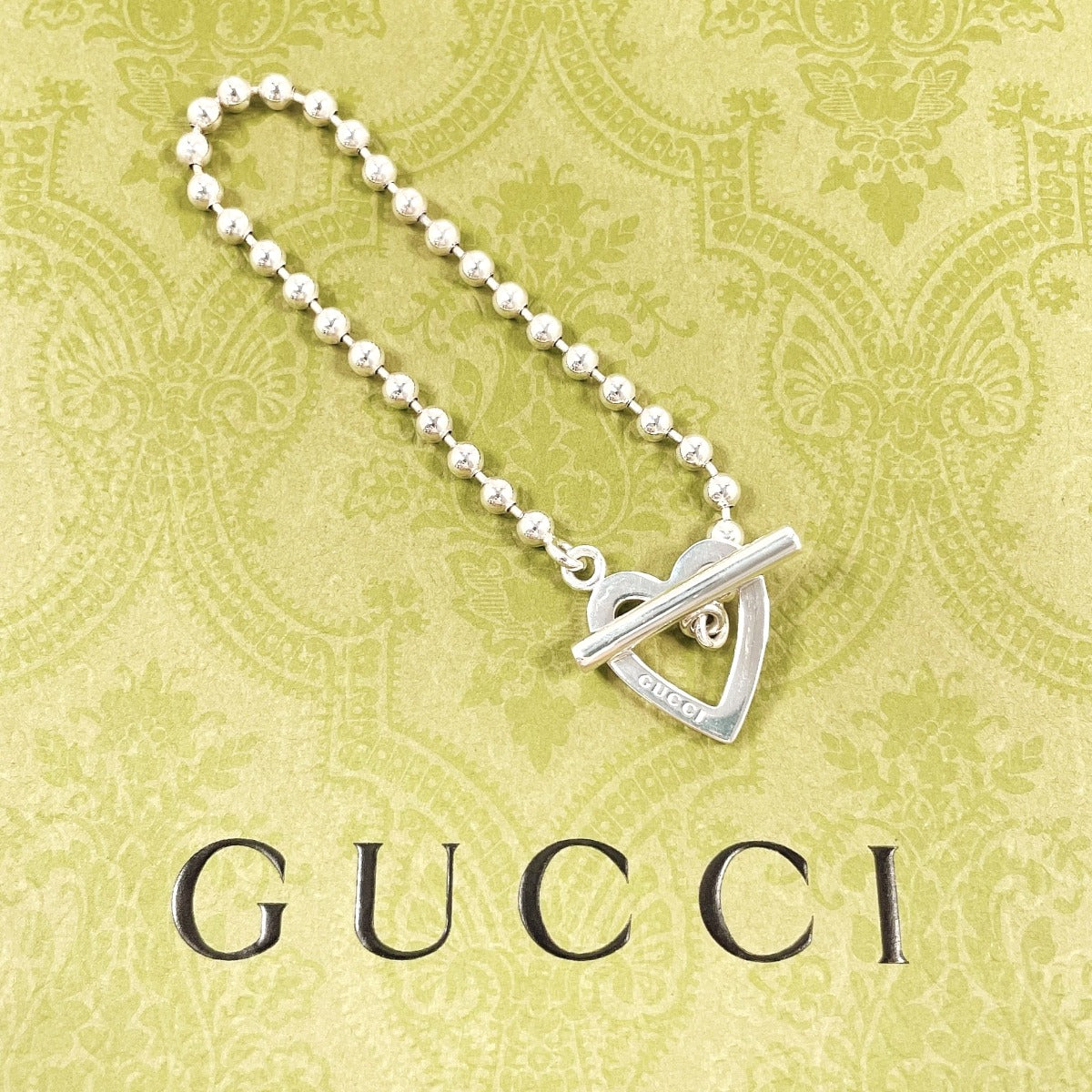 Gucci Bracelet Silver925 Silver Ball Chain Heart 17