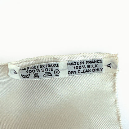 Hermes Scarf Silk, 100% Silk White Les Rubans Du Cheval Horse Ribbon Decoration Carre 90