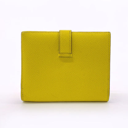 Hermes Bifold Wallet Epsom Yellow Verso Bean Compact Women