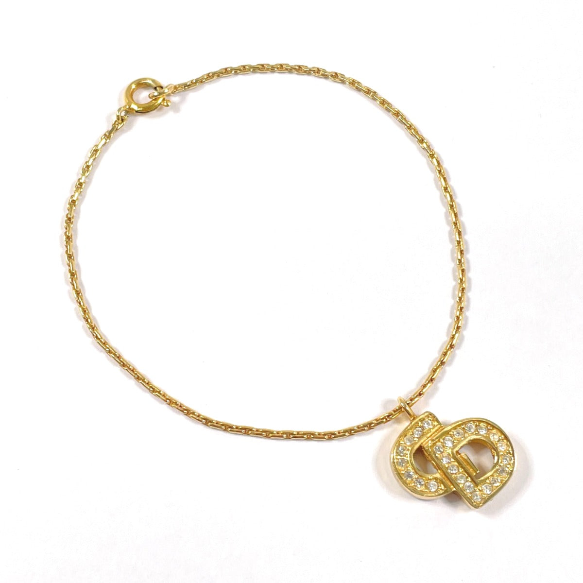 Christian Dior Bracelet Metal, Rhinestone Gold Cd Logo Women
