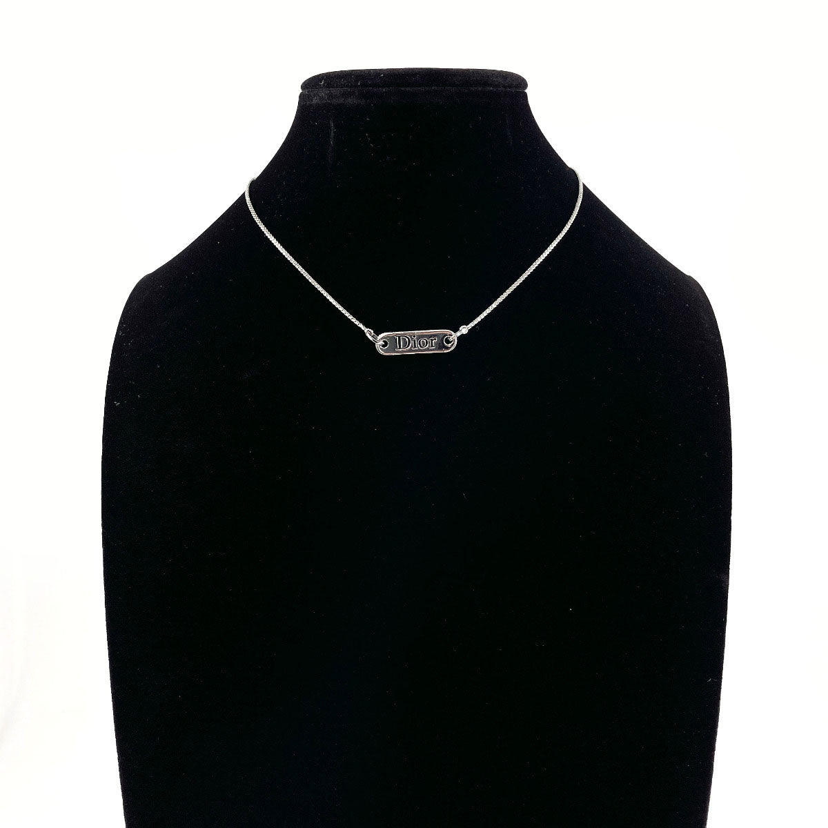 Christian Dior Necklace Metal Silver With Logo