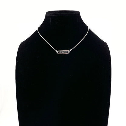 Christian Dior Necklace Metal Silver With Logo