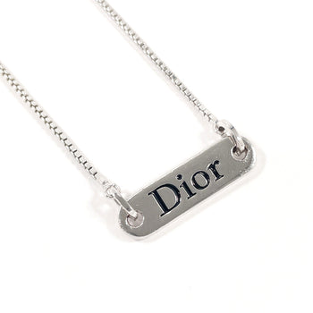 Christian Dior Necklace Metal Silver With Logo