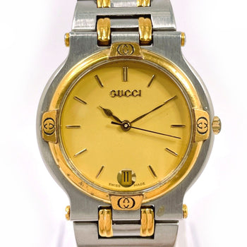 Gucci Watches Quartz 9000M Stainless Steel Silver Gold Dial