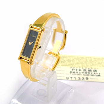 Gucci Watches Quartz 1500L Stainless Steel Gold Black Dial