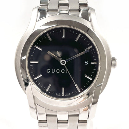 Gucci Watches Quartz 5500Xl Stainless Steel Silver G Class Black Dial Mens