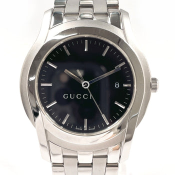 Gucci Watches Quartz 5500Xl Stainless Steel Silver G Class Black Dial Mens