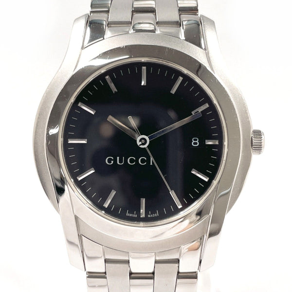 Gucci Watches Quartz 5500Xl Stainless Steel Silver G Class Black Dial Mens