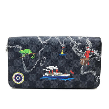 Louis Vuitton Long Wallet Purse N40204 Damier Grafitto Canvas Black Damier Grafitte Zippy Organizer