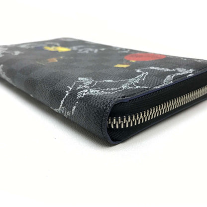 Louis Vuitton Long Wallet Purse N40204 Damier Grafitto Canvas Black Damier Grafitte Zippy Organizer