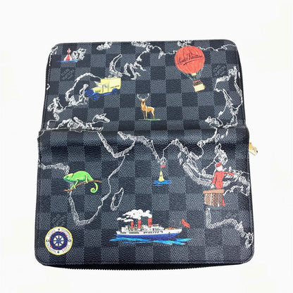 Louis Vuitton Long Wallet Purse N40204 Damier Grafitto Canvas Black Damier Grafitte Zippy Organizer
