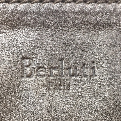 Berluti Clutch Bag Leather Brown Type Calligraphy Inside Mens