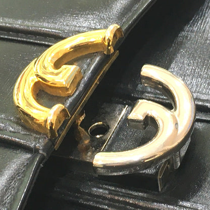 Gucci Shoulder Bag Leather Black Ggmetal Old Gucci Women