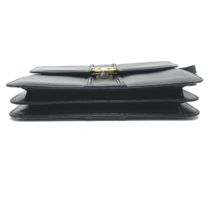 Gucci Shoulder Bag Leather Black Ggmetal Old Gucci Women