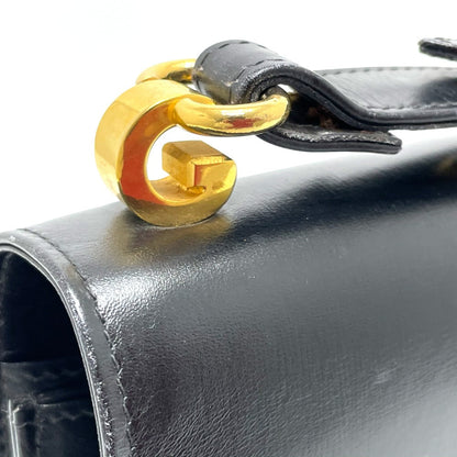 Gucci Shoulder Bag Leather Black Ggmetal Old Gucci Women