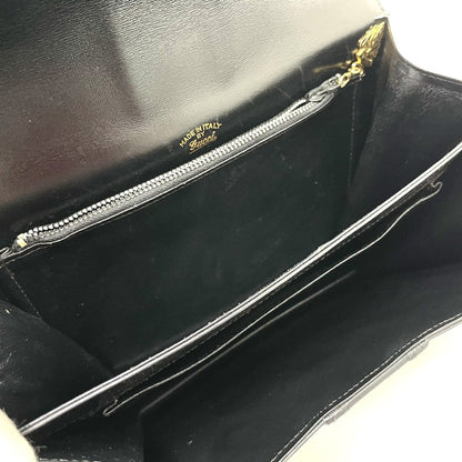 Gucci Shoulder Bag Leather Black Ggmetal Old Gucci Women