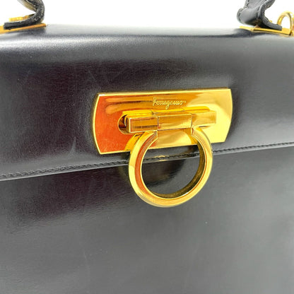 Salvatore Ferragamo Shoulder Bag O212193 Leather Black Gancini 2Way Mini Women
