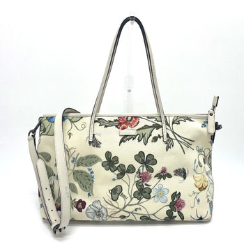 Gucci Shoulder Bag 353437 Leather / Pvc Ivoryx Multicolor Bag 2Way Tote Bag Flora Floral Pattern