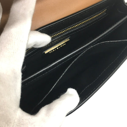 Tory Burch Shoulder Bag Leather Black Logo Chain