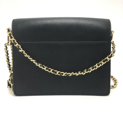 Tory Burch Shoulder Bag Leather Black Logo Chain