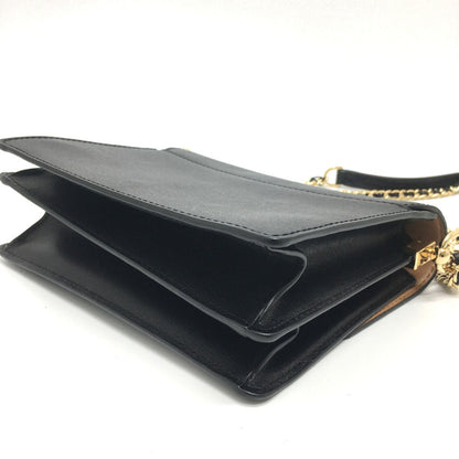 Tory Burch Shoulder Bag Leather Black Logo Chain